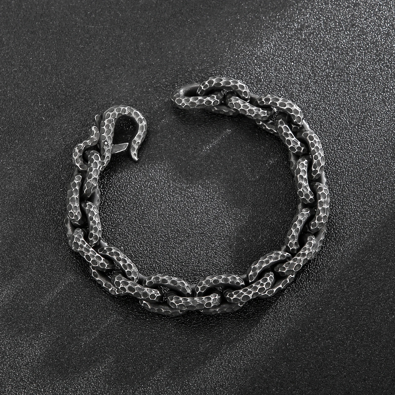Curb Thick Round Link Chain Vintage Bracelet