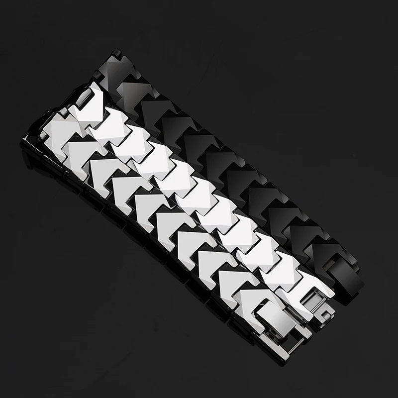 Tungsten Link Bracelets with Magnetic Stones
