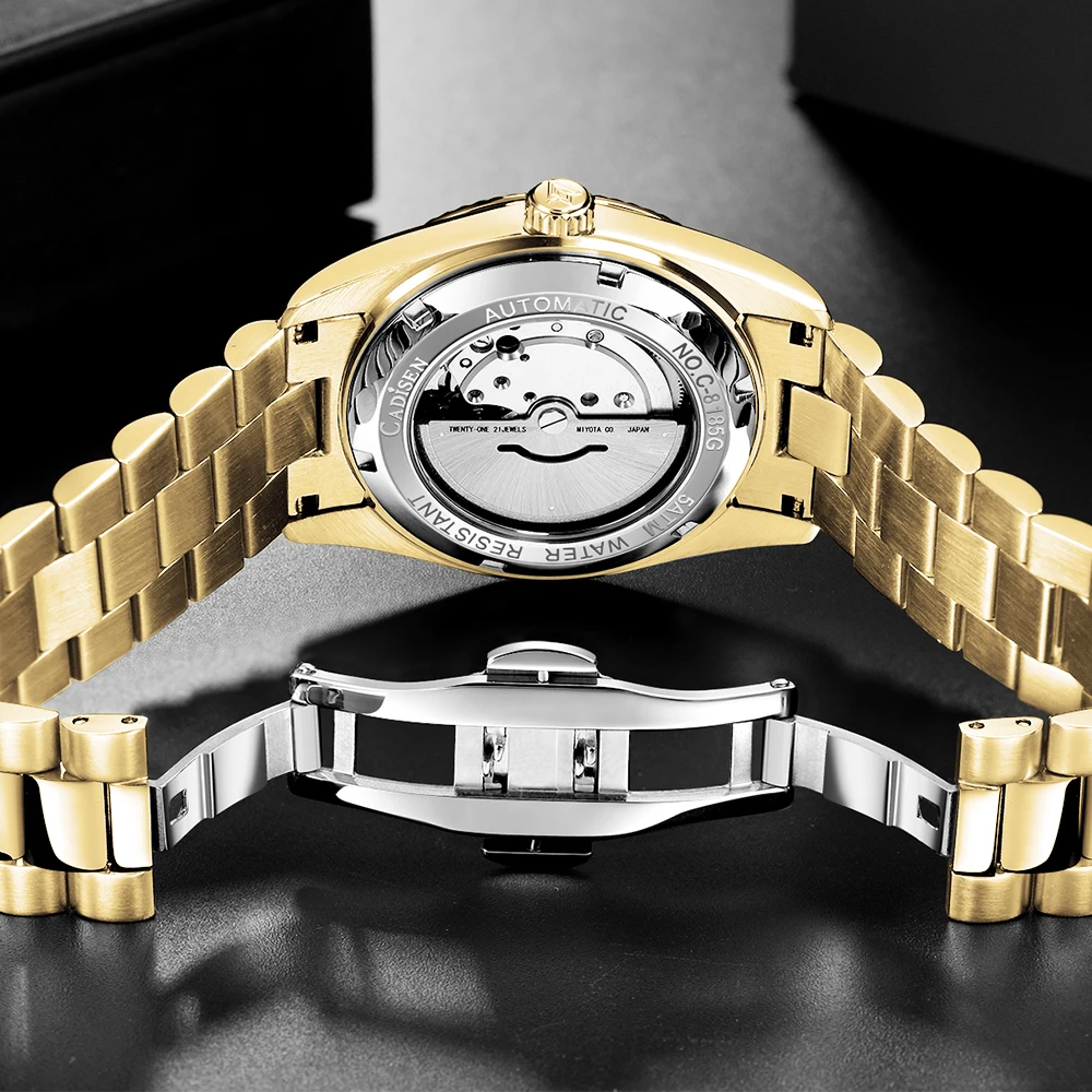Mechanical Stainless Steel MIYOTA8285 Cadisen Watch