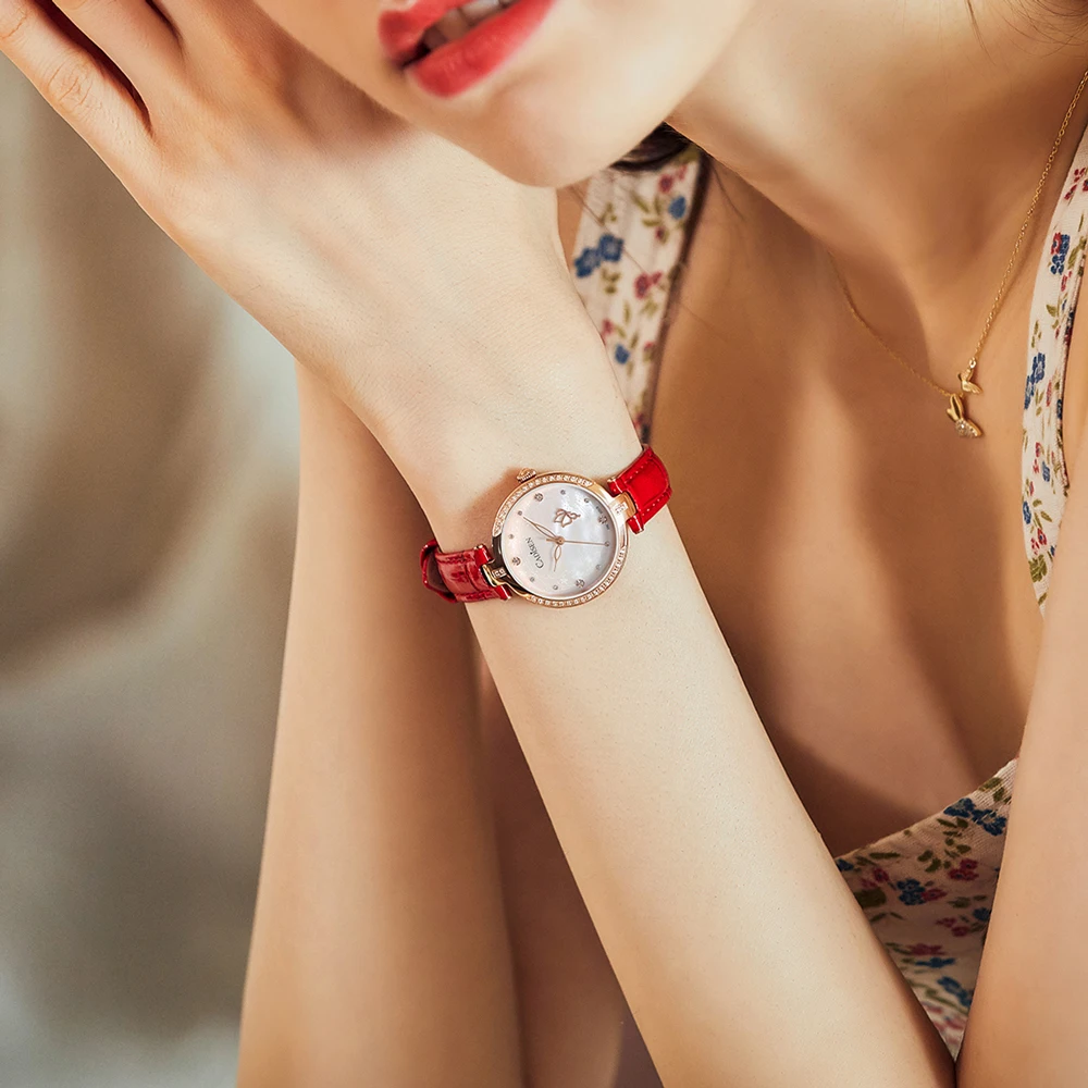 18K GOLD Watch for Women Japanese Quartz Movement
