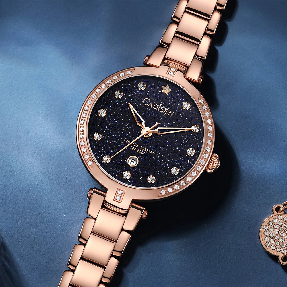 18K GOLD Watch Luxury Diamonds Japan Movement