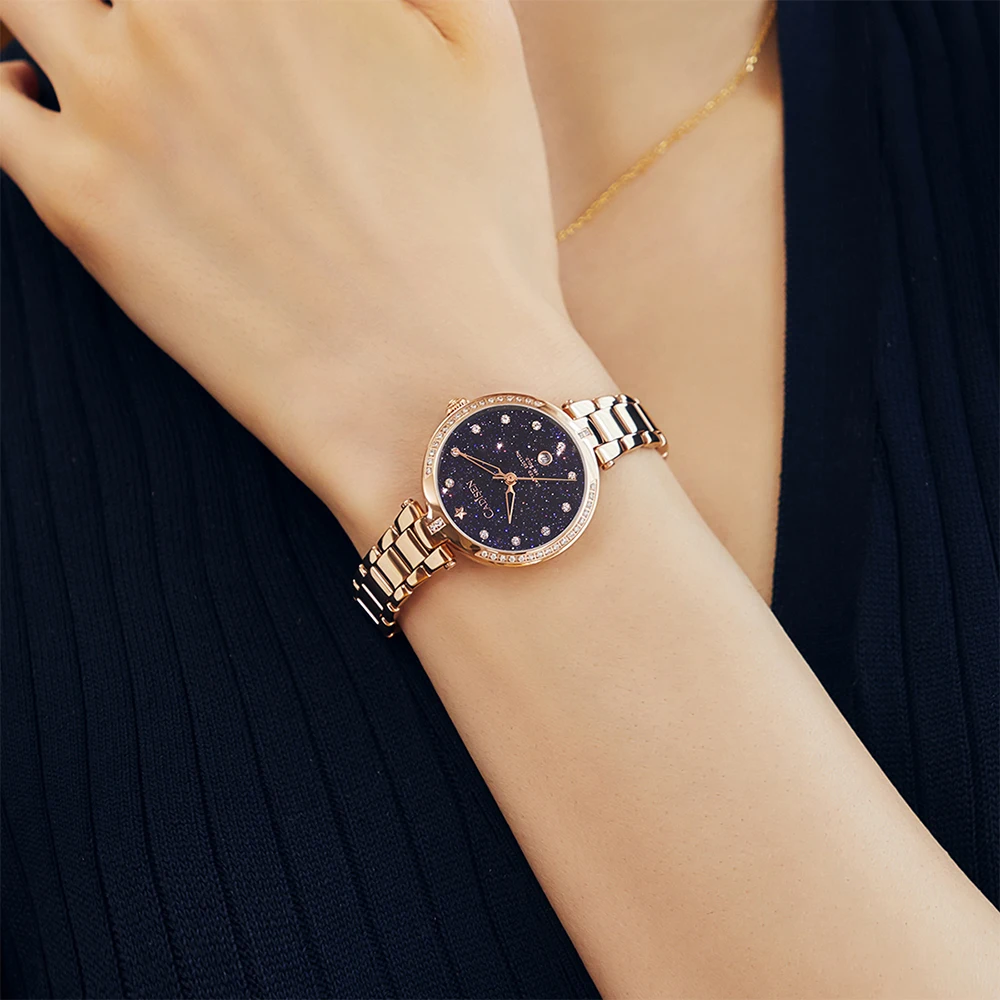 18K GOLD Watch Luxury Diamonds Japan Movement