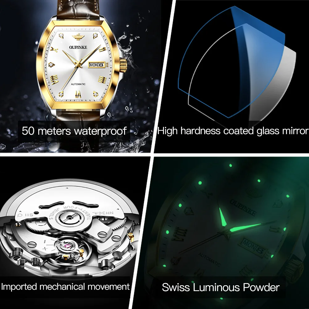 OUPINKE Design Tonneau Watches