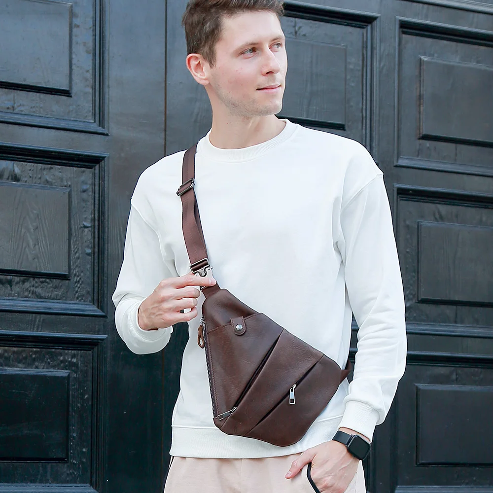Genuine Leather Messenger Sling Bag