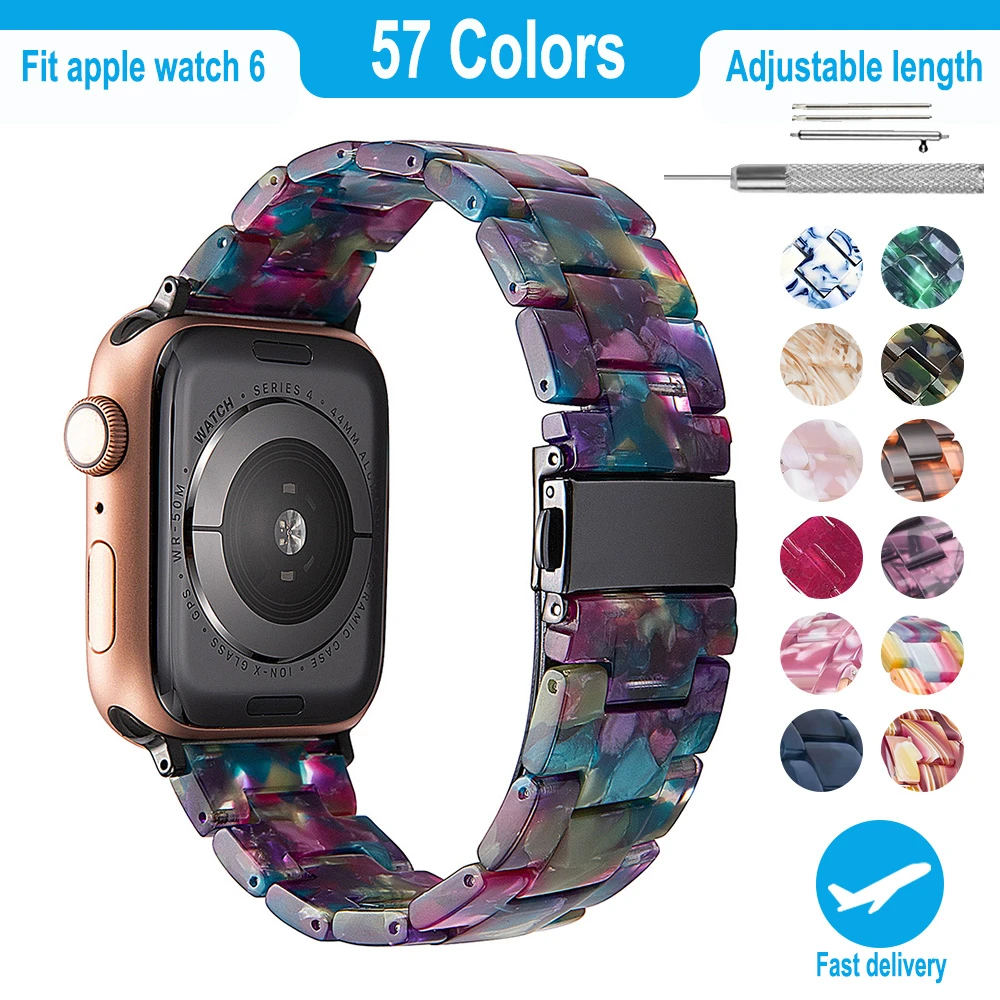 Fashion Resin iWatch Band for Apple Watch 6 5 Band 44mm