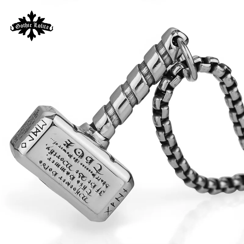 Thor's Hammer Pendant Viking Runes