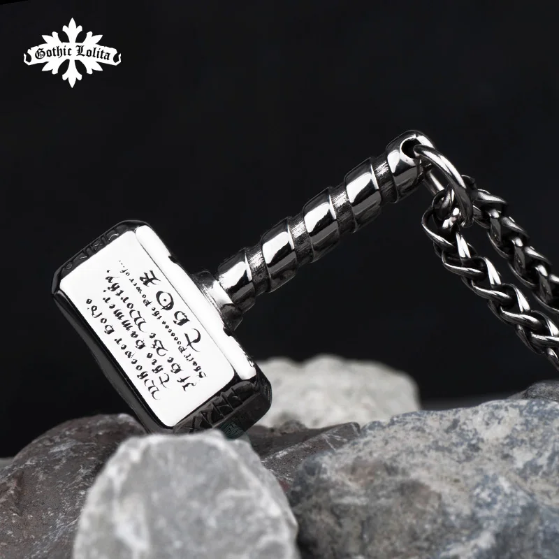 Thor's Hammer Pendant Viking Runes