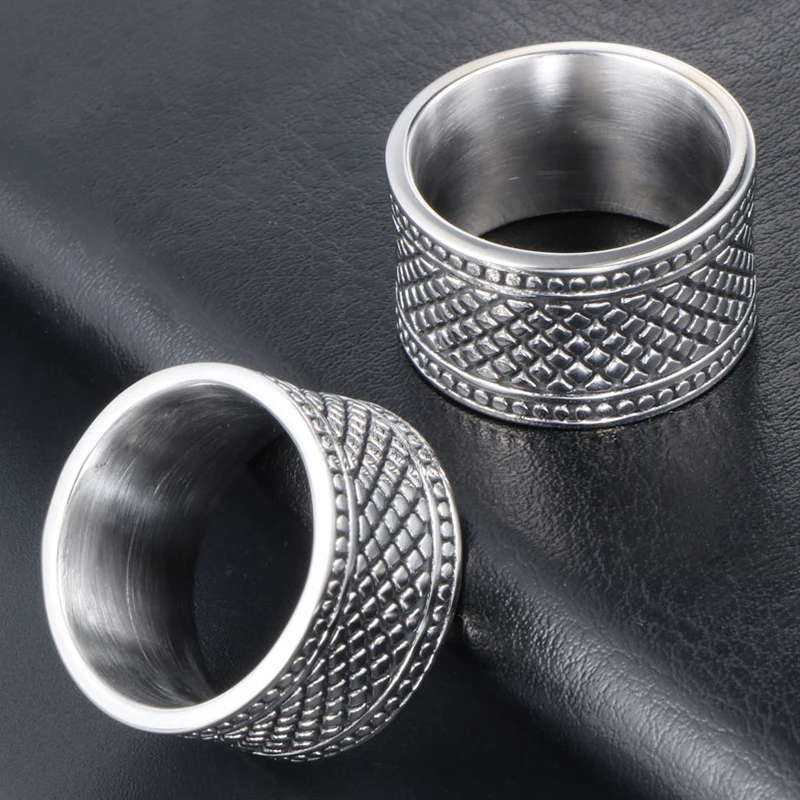 Vintage Titanium Stainless Steel Men's Ring