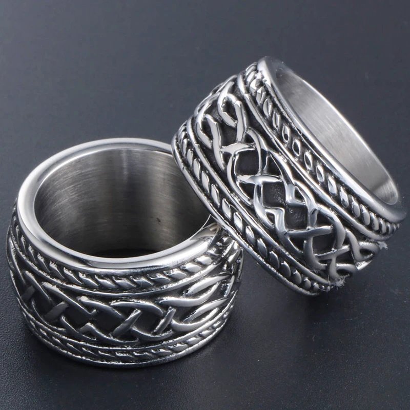Vintage Titanium Stainless Steel Men's Ring