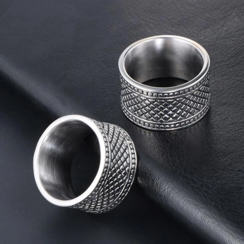 12MM Wide Solid Stainless Steel Punk Ring