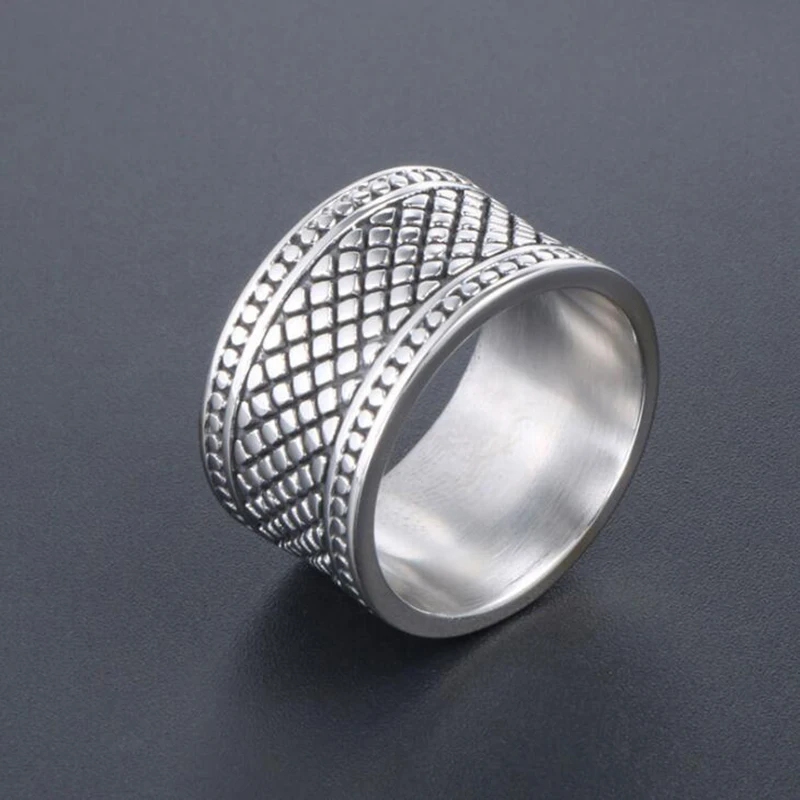 12MM Wide Solid Stainless Steel Punk Ring