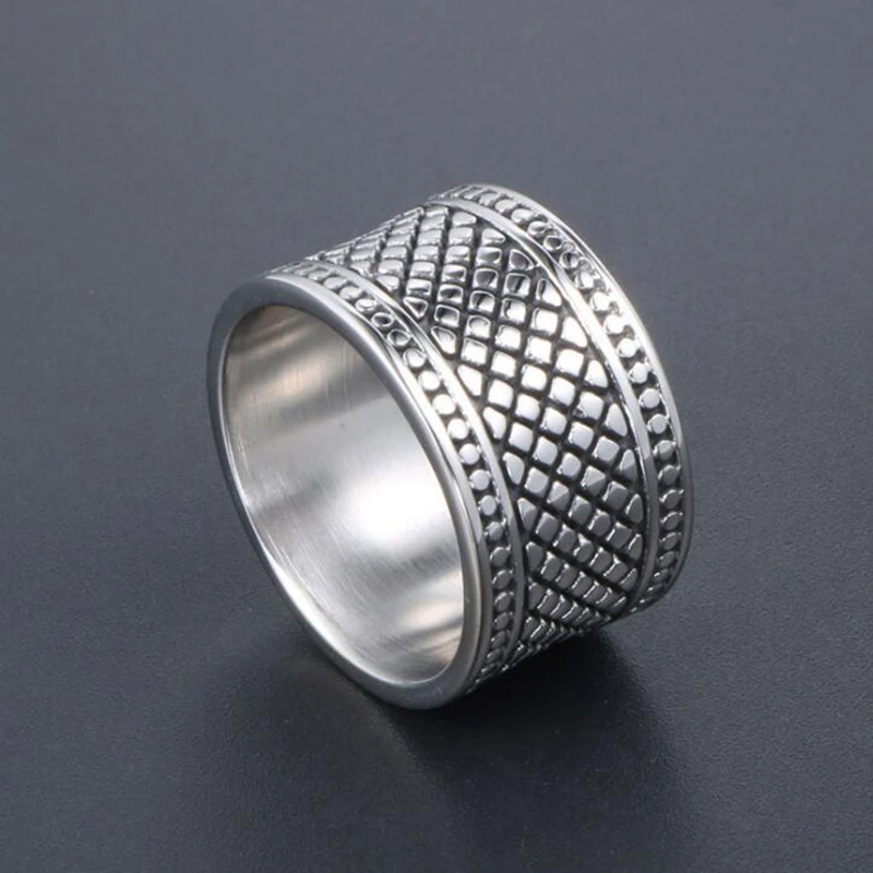 12MM Wide Solid Stainless Steel Punk Ring