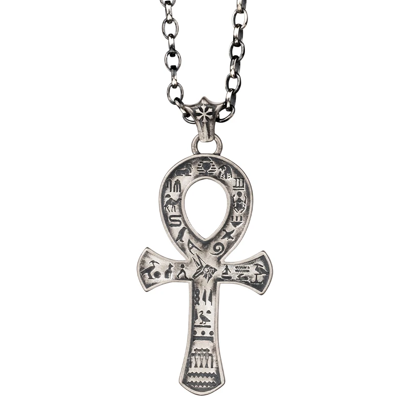 Egyptian Cross Pendant 925 Silver Ankh Necklace