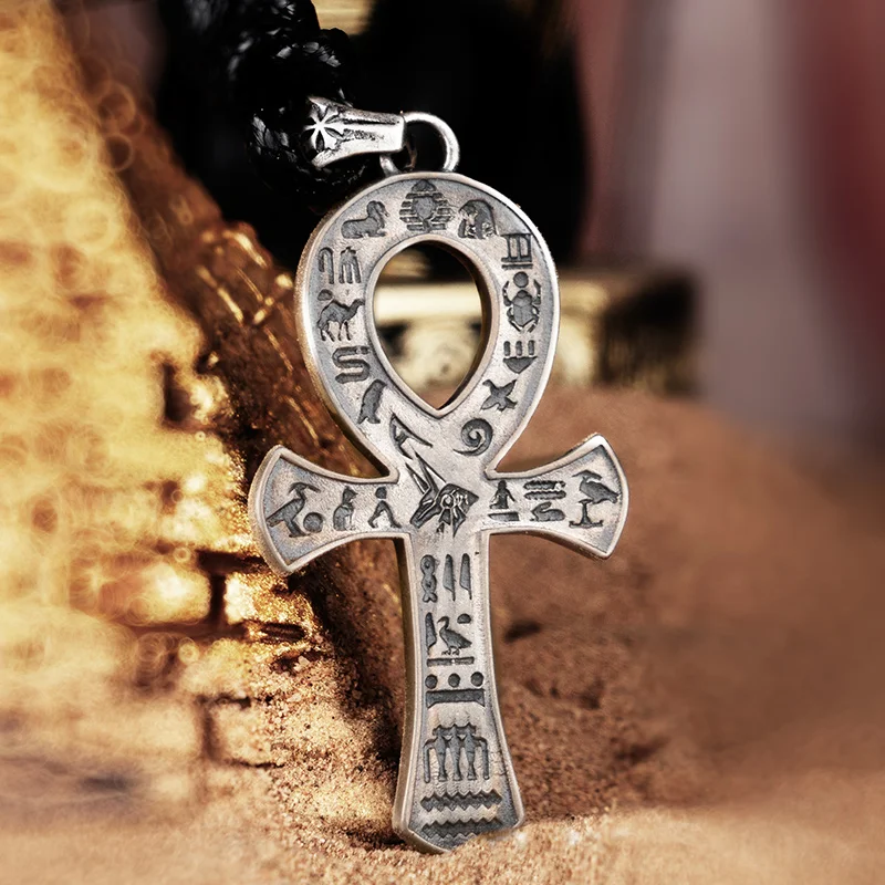 Egyptian Cross Pendant 925 Silver Ankh Necklace