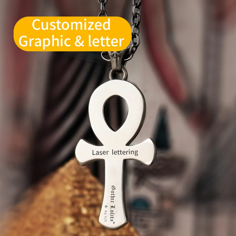 Egyptian Cross Pendant 925 Silver Ankh Necklace