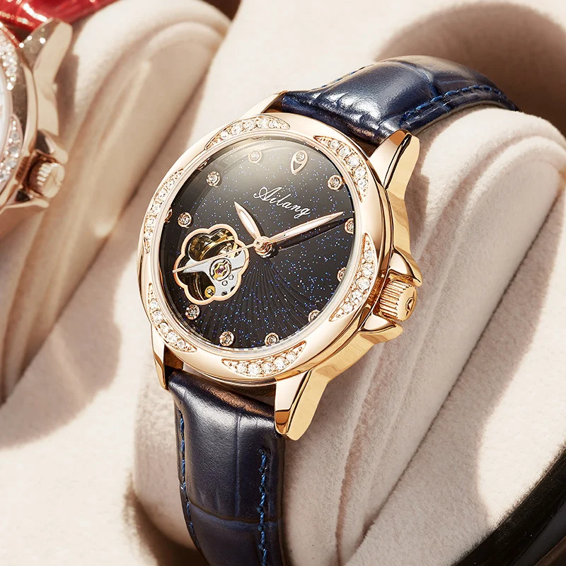 AILANG Women Stainless Steel and Leather Casual Quartz Watch