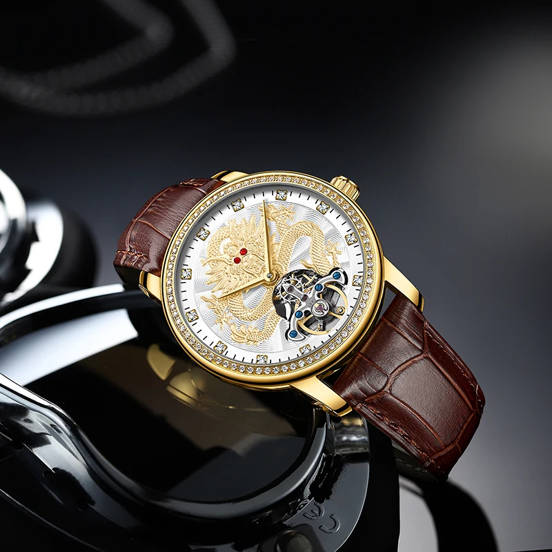 AILANG Men's Dragon Dial Diamond Automatic Watch