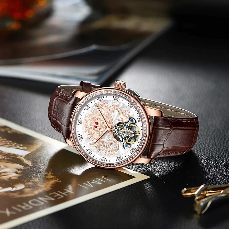 AILANG Men's Dragon Dial Diamond Automatic Watch