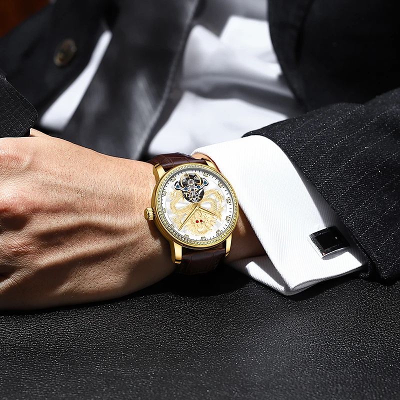 AILANG Men's Dragon Dial Diamond Automatic Watch
