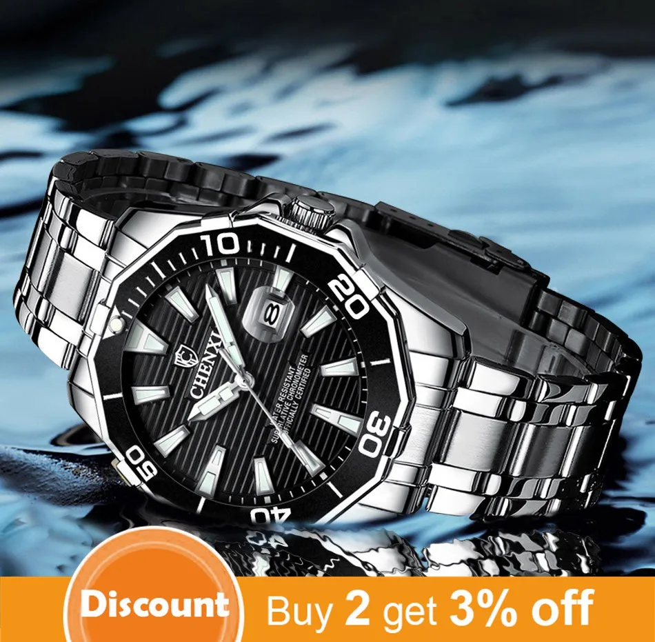 Stainless Steel Luxury CHENXI Watch
