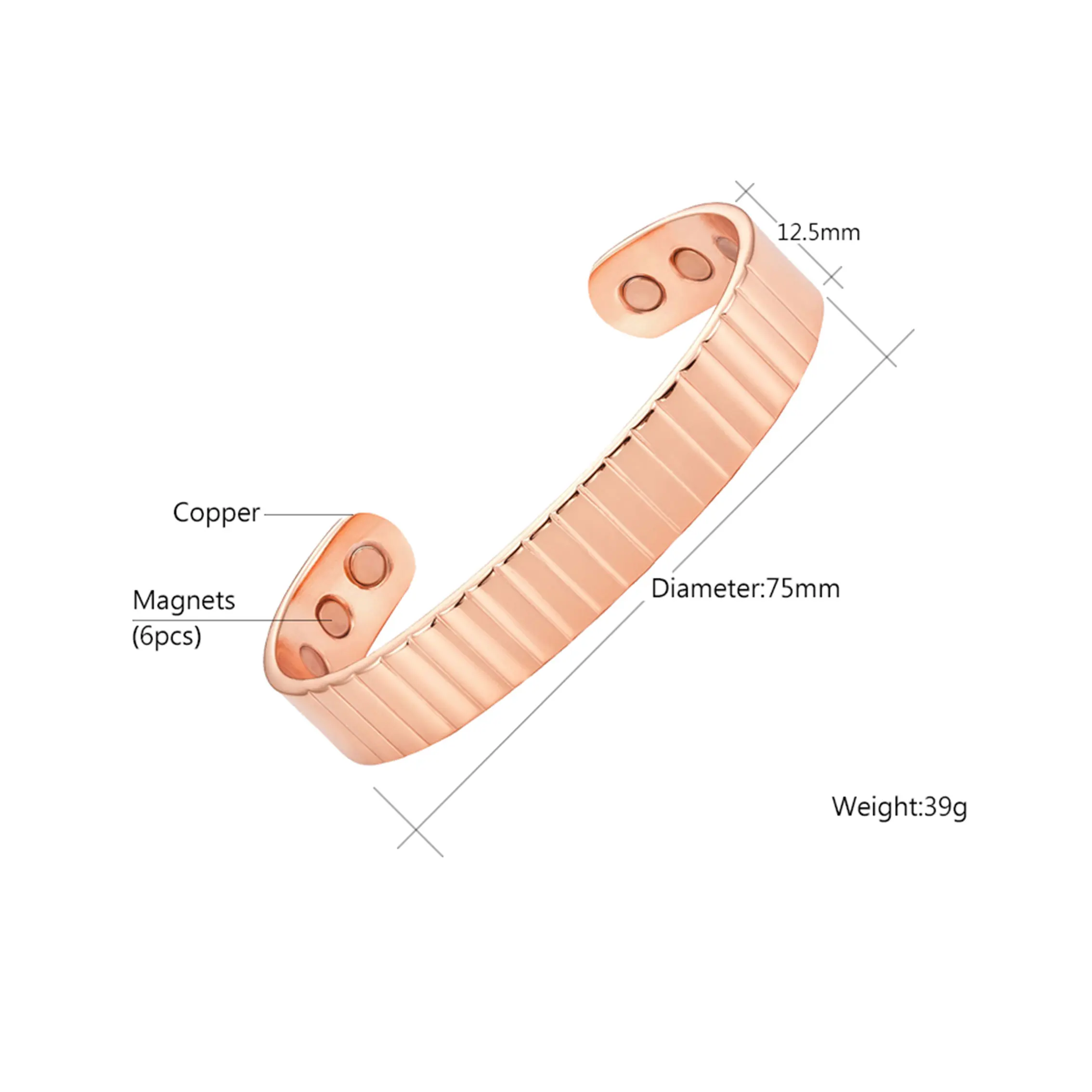 Powerful Magnetic Pure Copper Women Bangle
