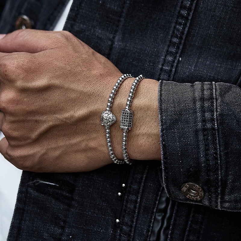 2 Pcs/set Luxurious Handmade Weave Bead Bracelet For Men