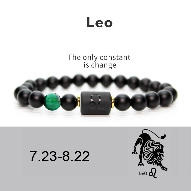 12 Zodiac Signs Couples Bracelet Natural Stone