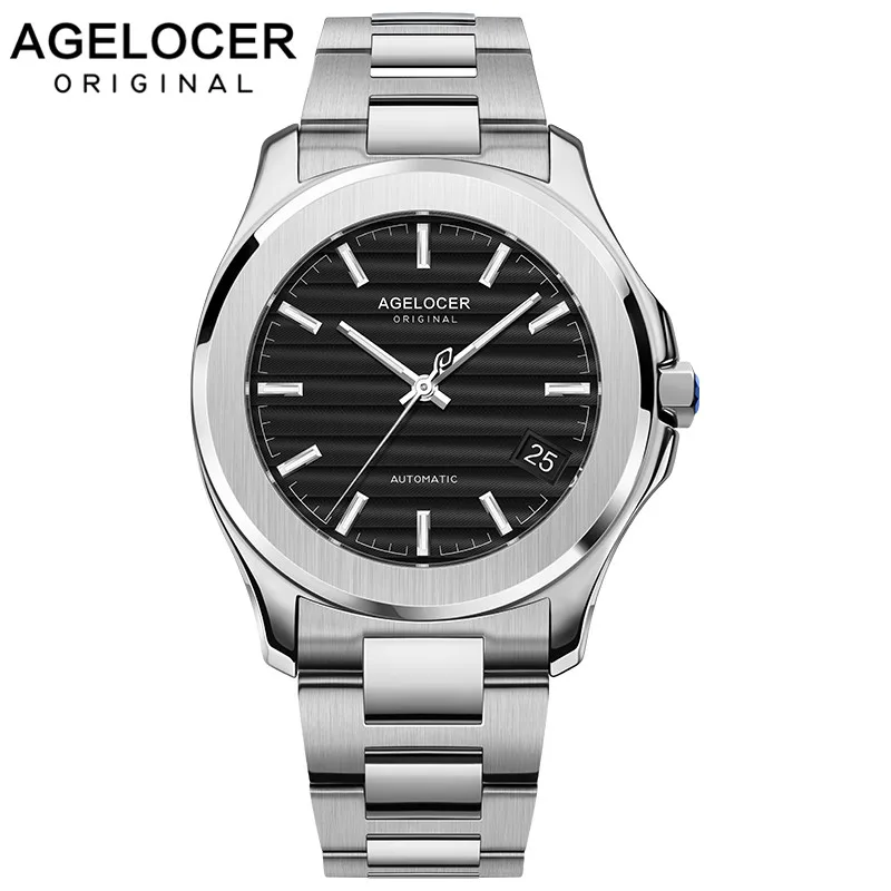 Agelocer Gold Watch 316l Steel Swiss Brand Watches