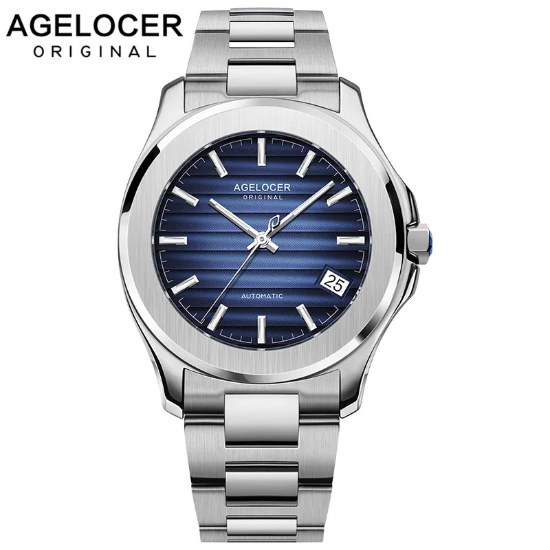 Agelocer Gold Watch 316l Steel Swiss Brand Watches