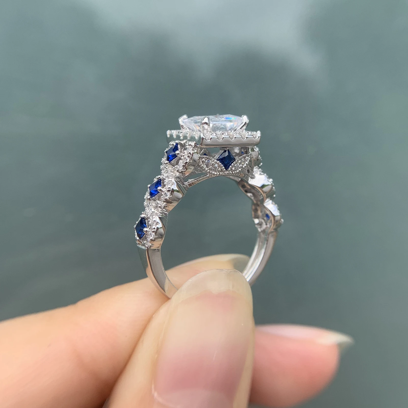Wedding Ring Sets Classic Jewelry 3 Pcs 925 Sterling Silver