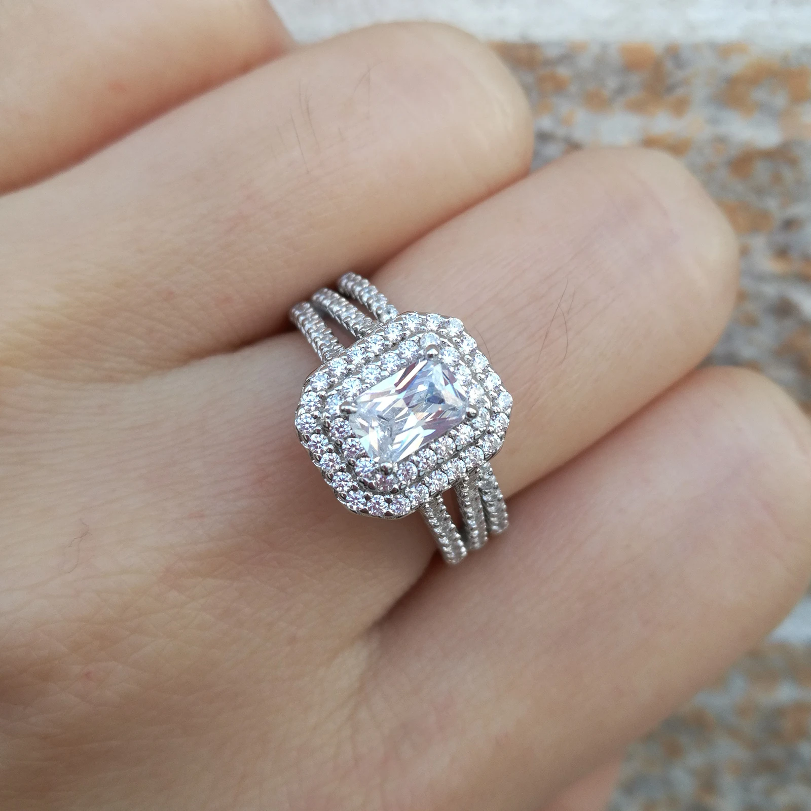 Solid 925 Sterling Silver Wedding Rings for Women