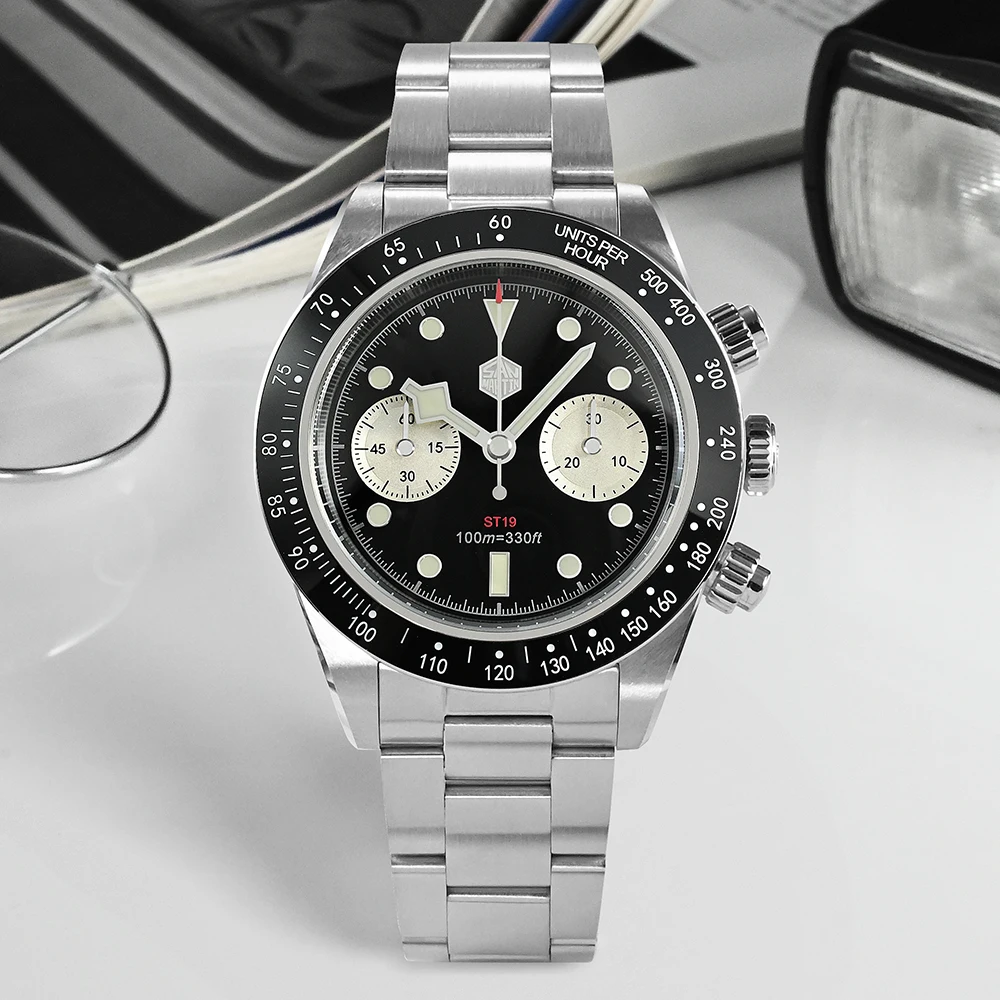 San Martin Mens Sports Seagull Chronograph Watch
