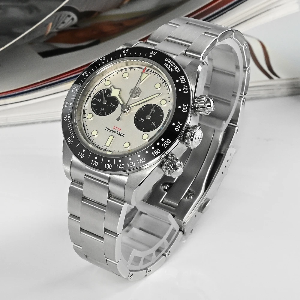 San Martin Mens Sports Seagull Chronograph Watch