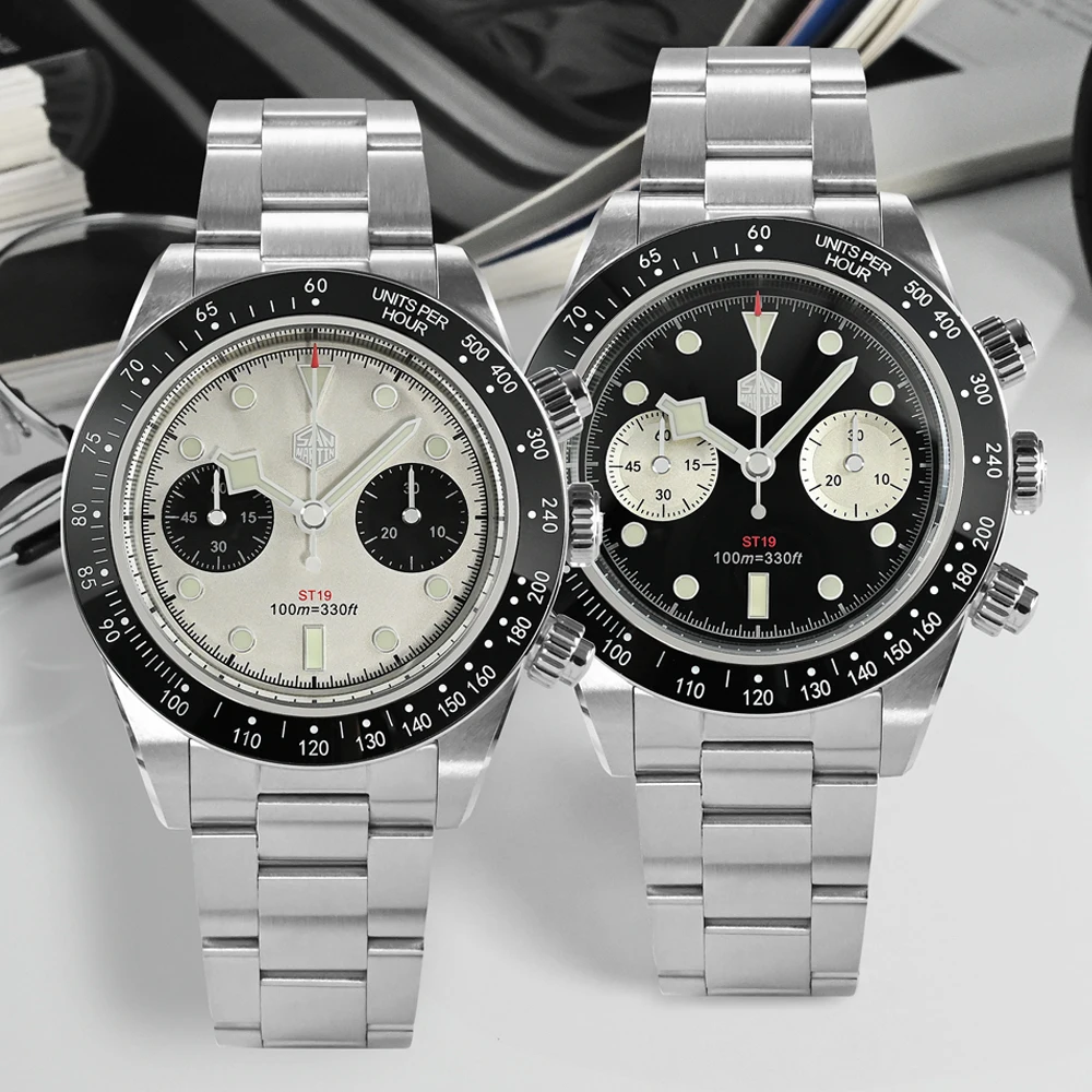 San Martin Mens Sports Seagull Chronograph Watch