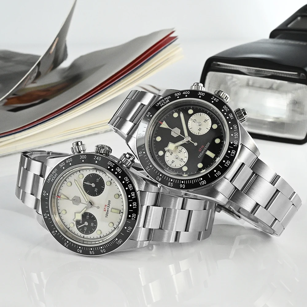 San Martin Mens Sports Seagull Chronograph Watch