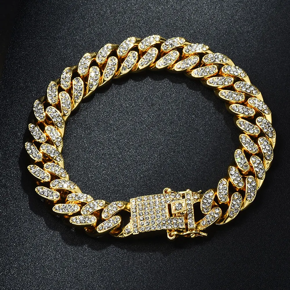 Hip Hop Bling Iced Out Men's Rhinestone Bracelet