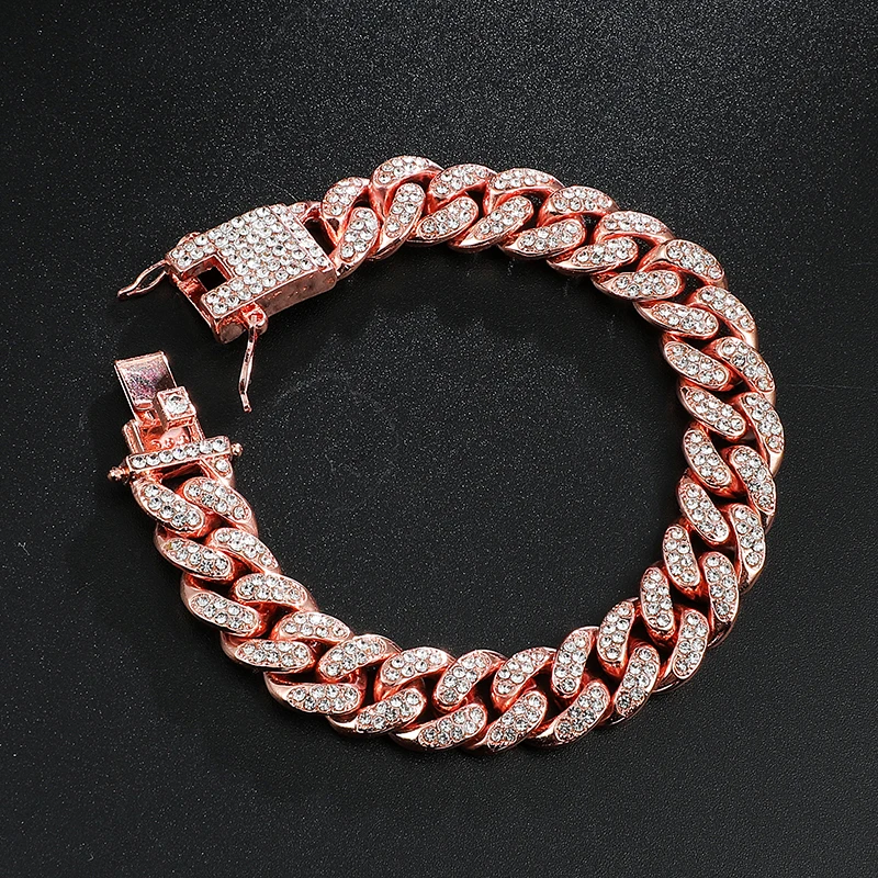 Hip Hop Bling Iced Out Men's Rhinestone Bracelet