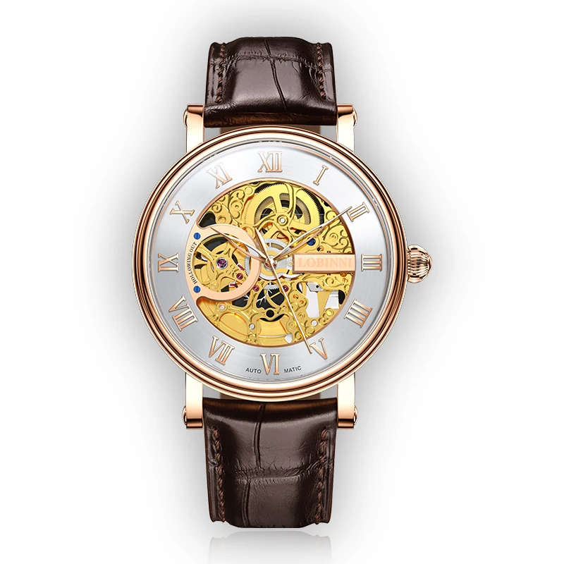 Luxury LOBINNI Skeleton Automatic Watch