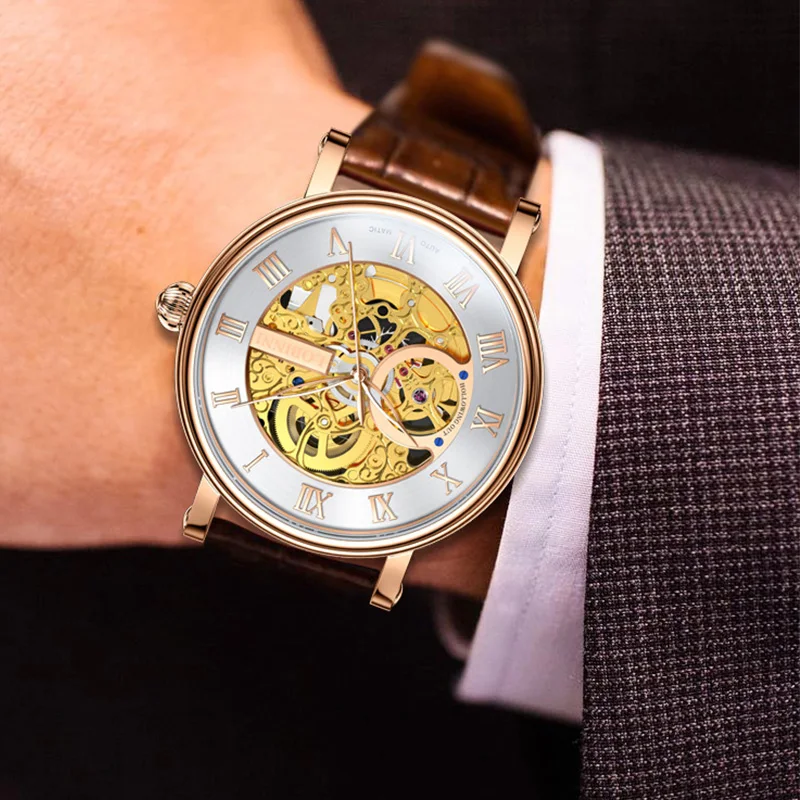 Luxury LOBINNI Skeleton Automatic Watch