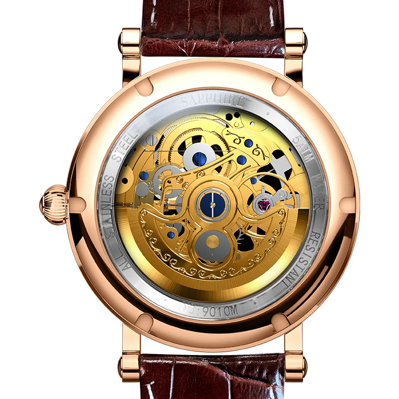 Luxury LOBINNI Skeleton Automatic Watch