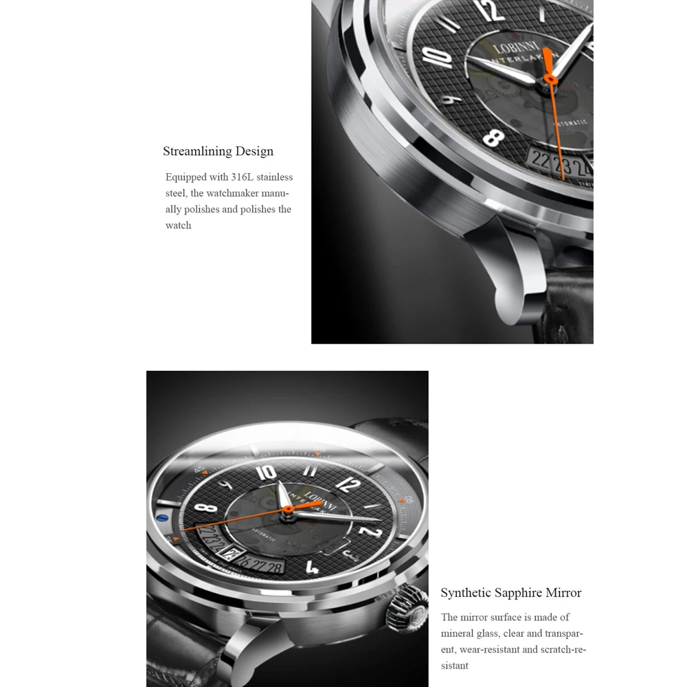 Fashion LOBINNI MIYOTA Men's Mechanical Watch