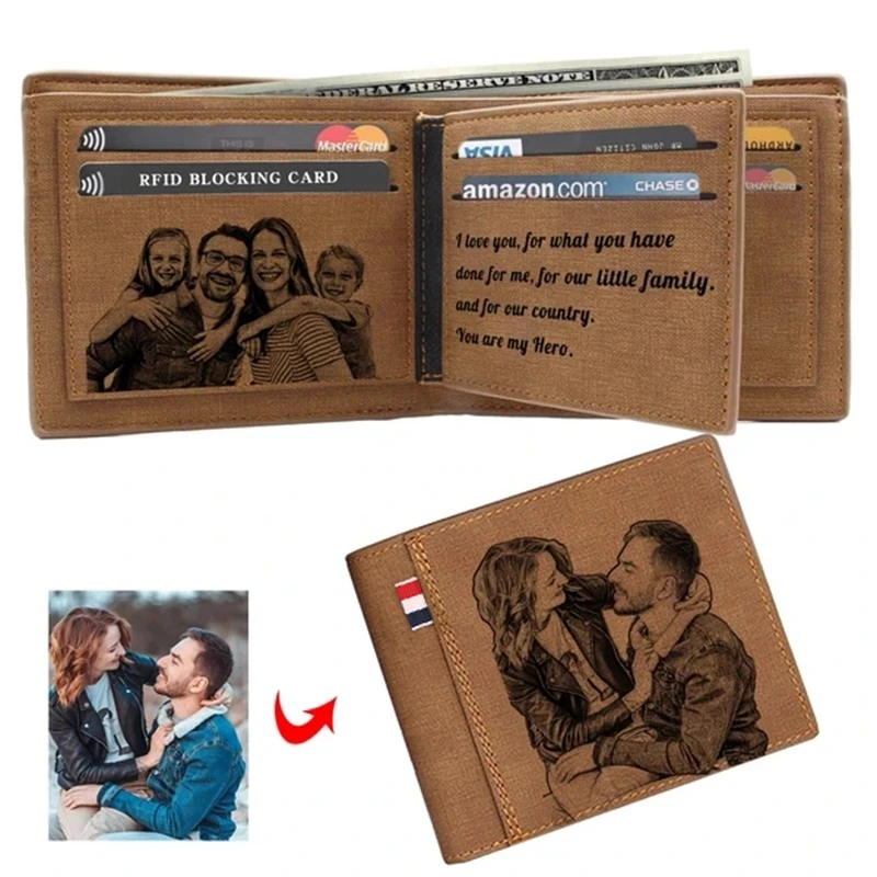 Personalized Leather Bifold Wallet