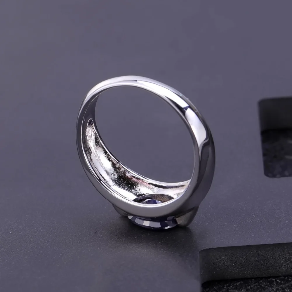 Natural Blue Sapphire Wedding 925 Sterling Silver Ring