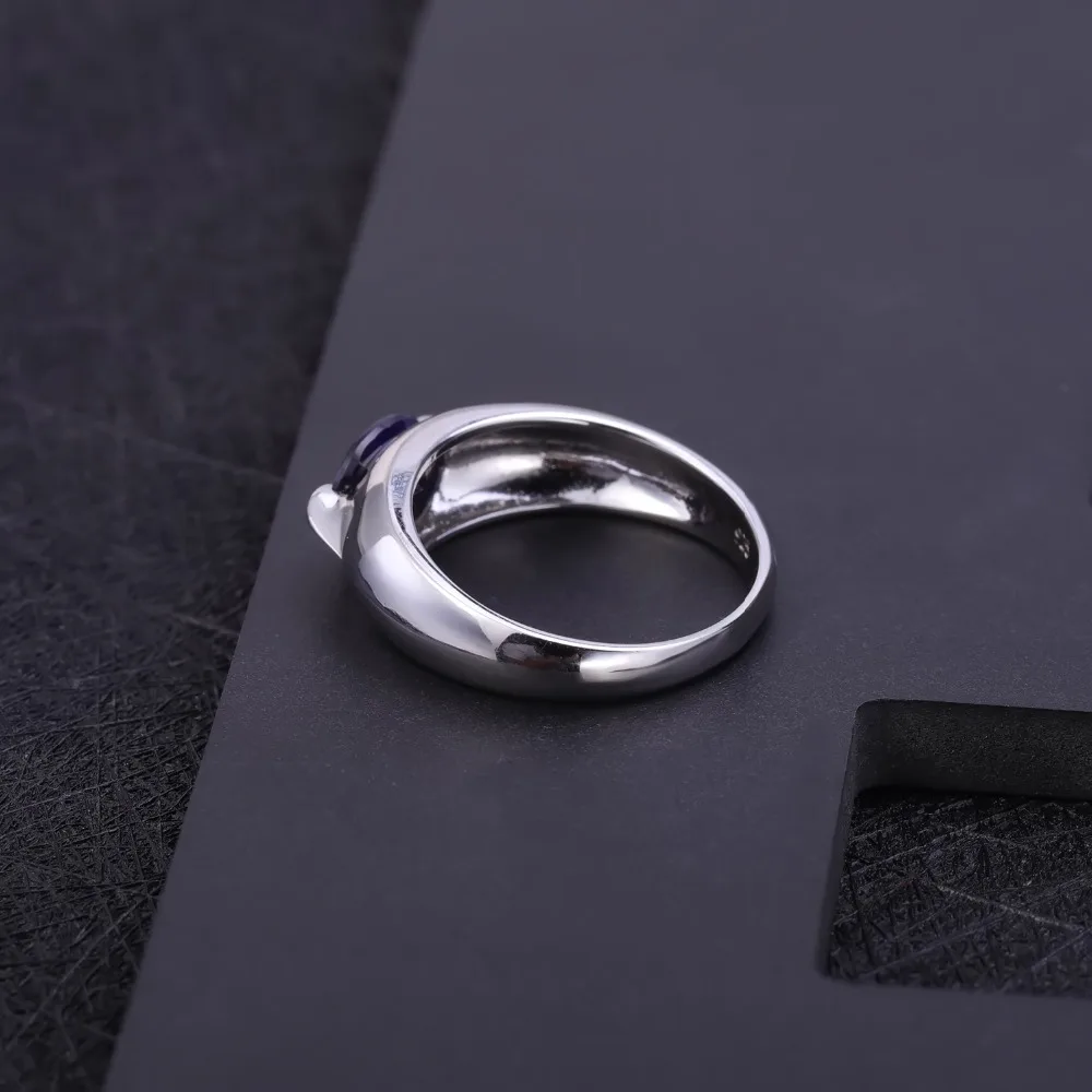 Natural Blue Sapphire Wedding 925 Sterling Silver Ring