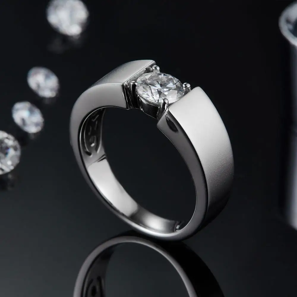 Solitaire Ring Lab Diamond Sterling Silver Ring