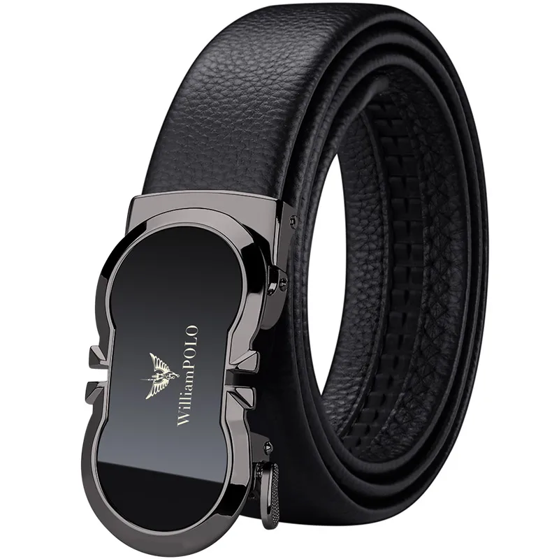 Men's Comfort Genuine Leather Ratchet Dress Belt with Automatic Click Buckle