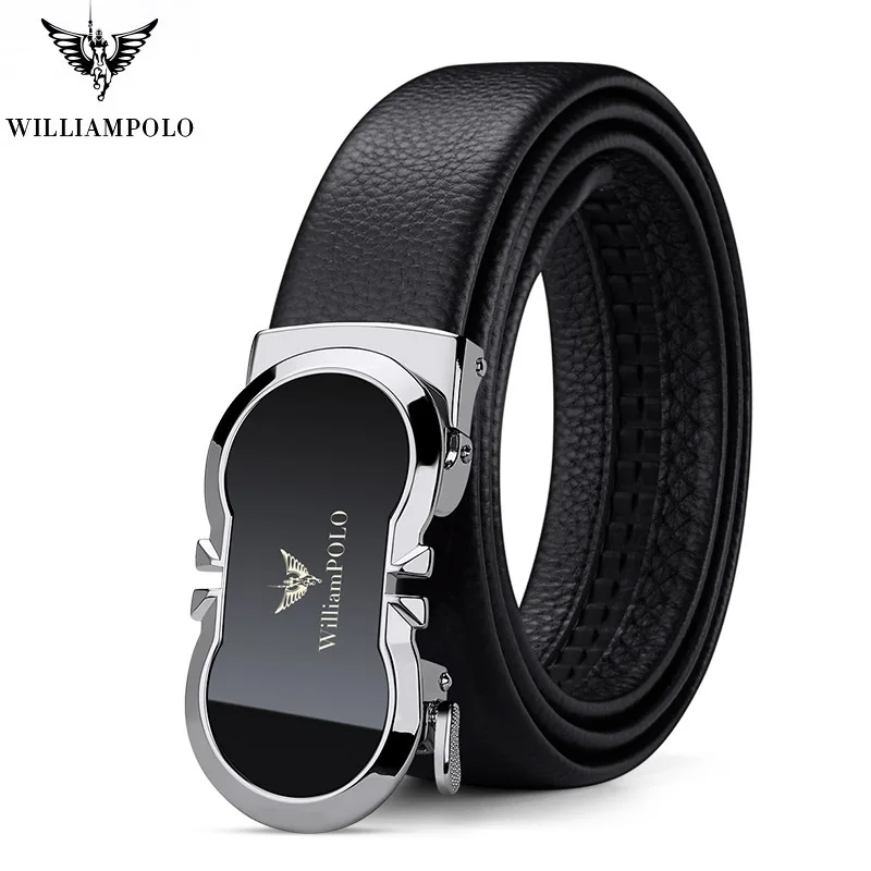 Men's Comfort Genuine Leather Ratchet Dress Belt with Automatic Click Buckle