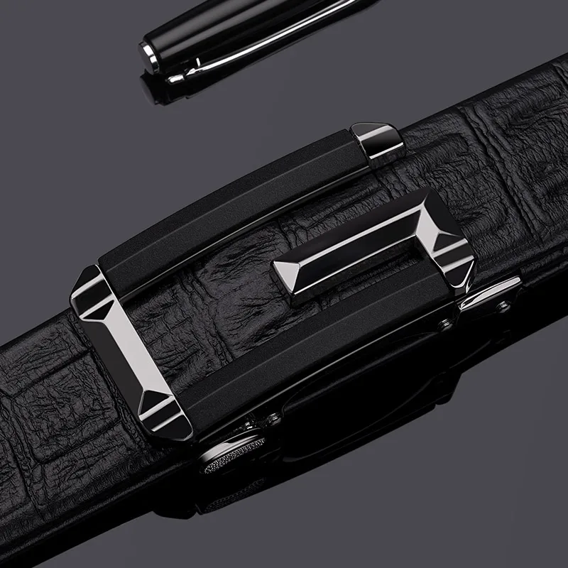 Full-grain Genuine Leather Belt Automatic Buckle
