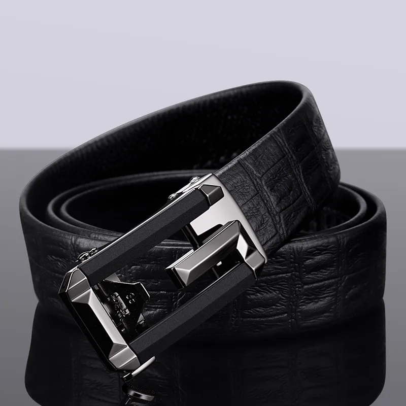 Full-grain Genuine Leather Belt Automatic Buckle