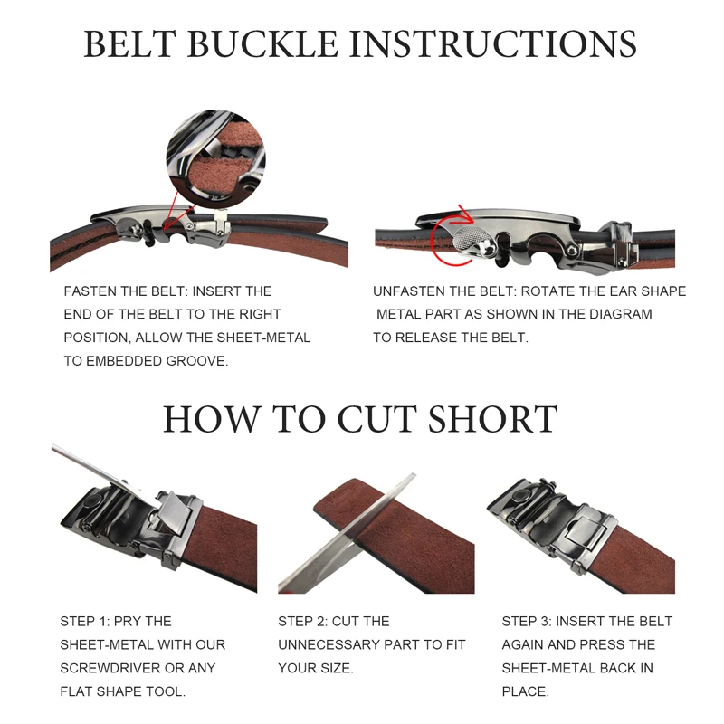 Automatic Crocodile Pattern Belts for Men